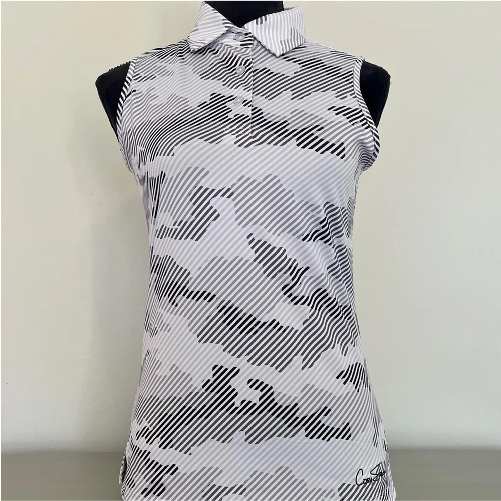 CS Ladies Sleeveless Digital Camo Print Polo